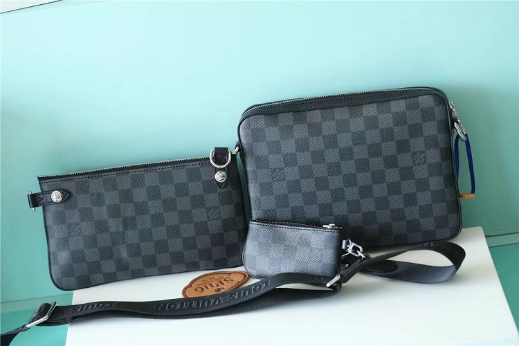 Louis Vuitton N58040 Trio Damier Graphite Men's Messenger Bag