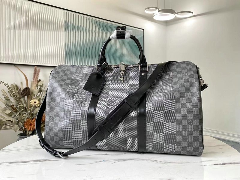 Louis Vuitton N50016  Keepall Bandoulière 50 Damier Graphite 3D Men's Travel Bag