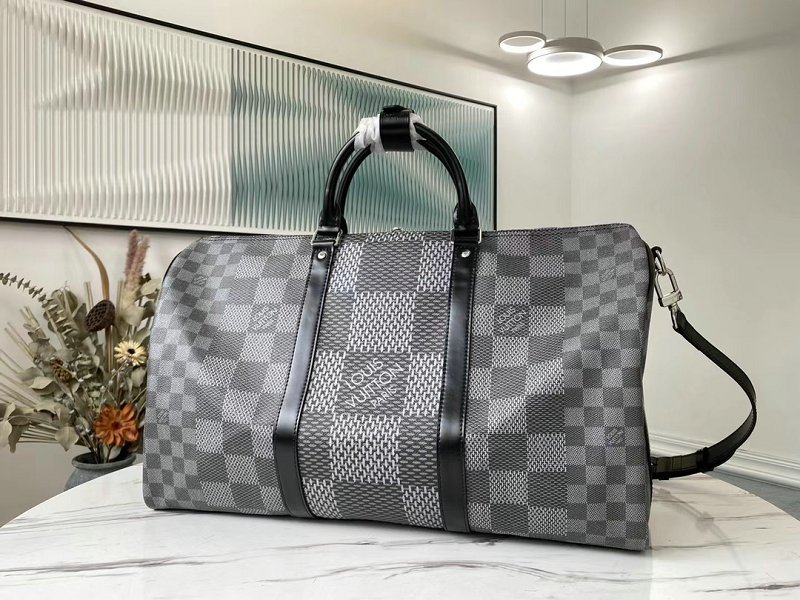 Louis Vuitton N50016  Keepall Bandoulière 50 Damier Graphite 3D Men's Travel Bag