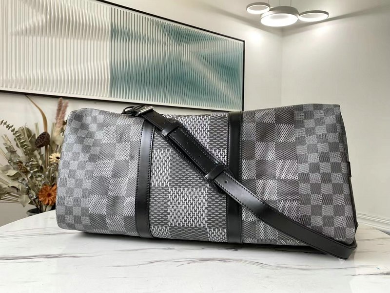 Louis Vuitton N50016  Keepall Bandoulière 50 Damier Graphite 3D Men's Travel Bag