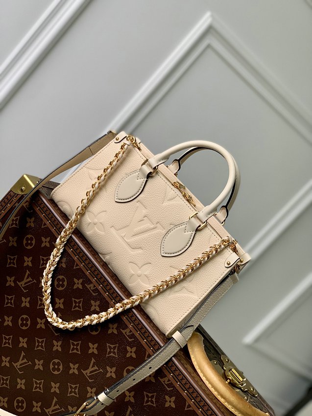 Louis Vuitton M23698 OnTheGo East West Monogram In Beige  Empreinte Leather