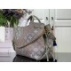 Louis Vuitton M23395 Bella Tote handbag combines a bucket bag  travel bag with perforated cow leather