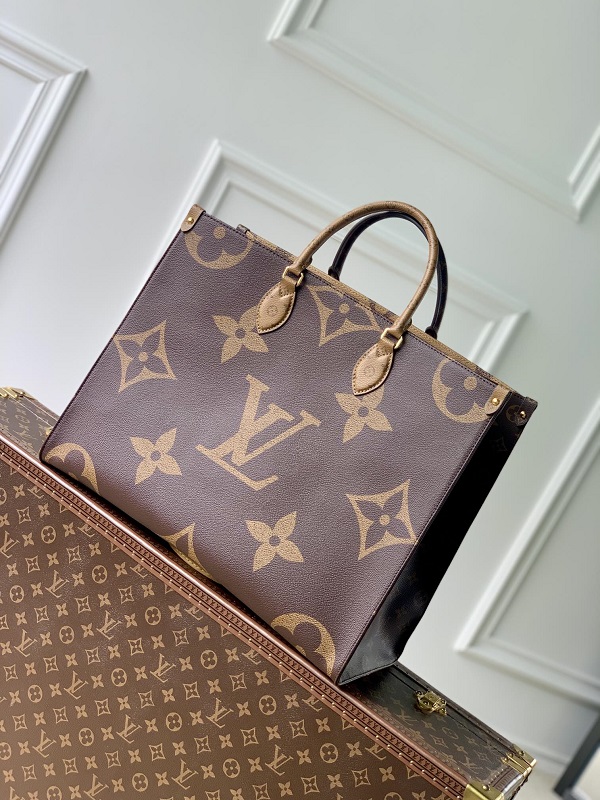 Louis Vuitton M46823 OnTheGo Voyage Monogram Reverse Canvas Women Tote Handbag