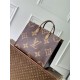 Louis Vuitton M46823 OnTheGo Voyage Monogram Reverse Canvas Women Tote Handbag