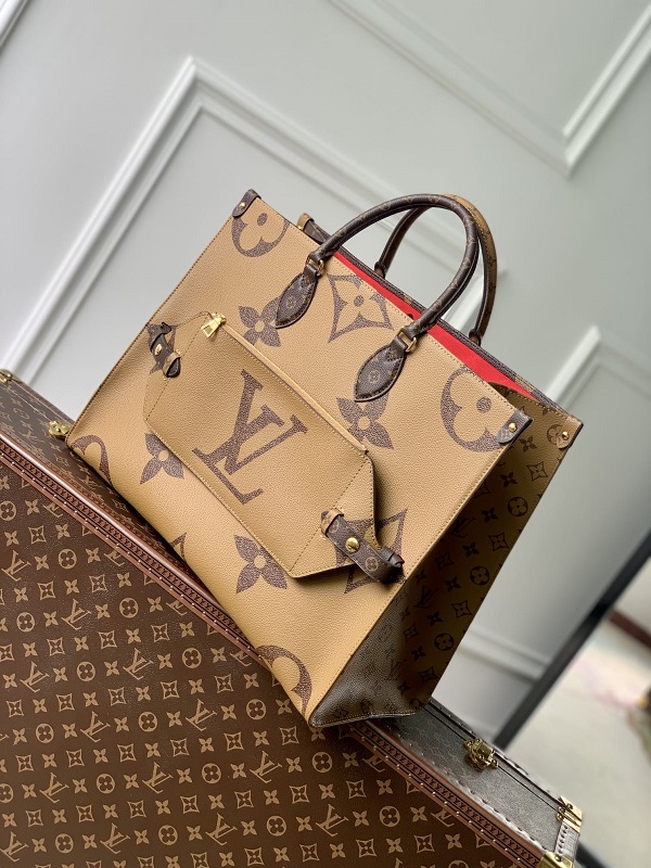 Louis Vuitton M46823 OnTheGo Voyage Monogram Reverse Canvas Women Tote Handbag