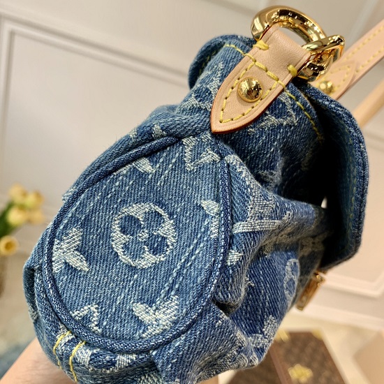 Louis Vuitton M95050 Monogram Denim Blue Mini Pleaty Shoulder Bag