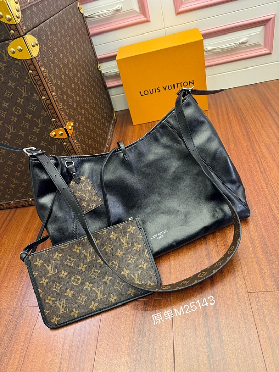 Louis Vuitton M25143 CarryAll MM Shoulder Bag Real Leather