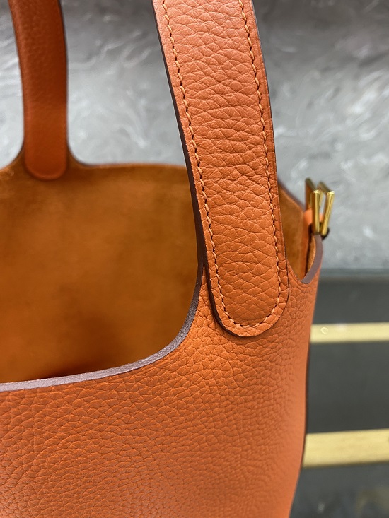 Hermès Picotin Lock 18 Jaune Ambre Clemence Gold Hardware Orange