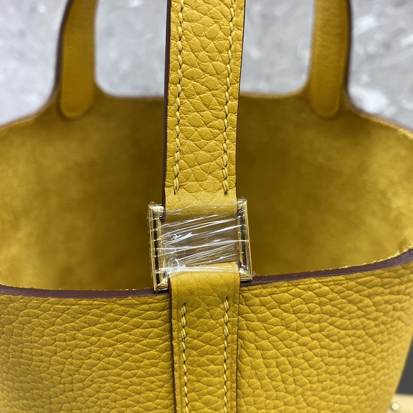 Hermès Picotin Lock 18 Jaune Ambre Clemence Gold/ Silver  Hardware Yellow