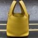 Hermès Picotin Lock 18 Jaune Ambre Clemence Gold/ Silver  Hardware Yellow