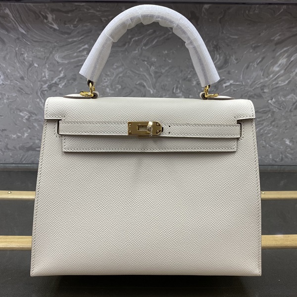 Hermès Kelly  Epsom 25 Handbags Totes White 