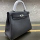 Hermes  kelly 25 Togo Women's real leather shoulder bag Black