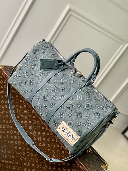 Louis Vuitton M22532 Keepall Bandoulière 50 Bandoulière Monogram Washed Denim coated canvas