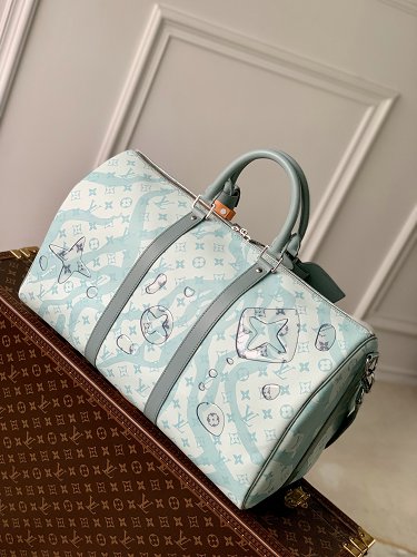 Louis Vuitton Louis Vuitton Keepall Bandouliere 50 Crystal Blue