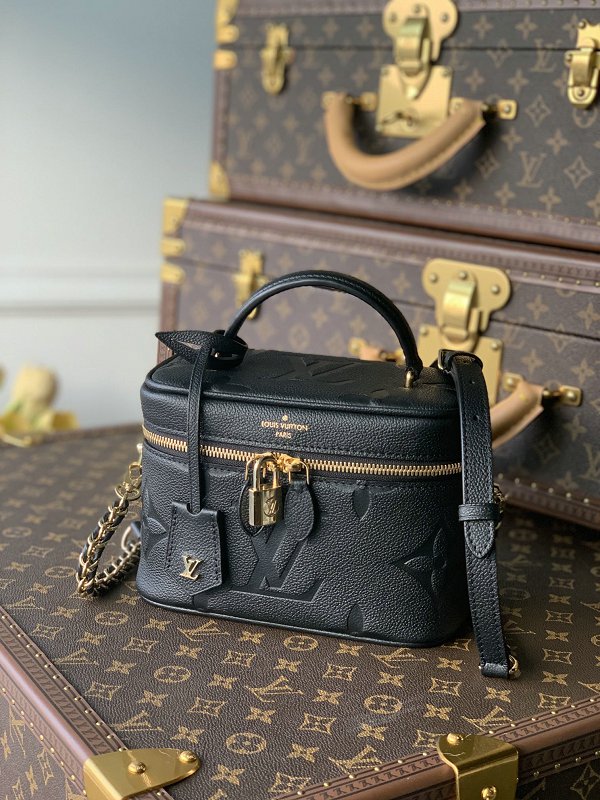 Louis Vuitton M45598 LV Vanity PM Black Monogram Empreinte Handbag