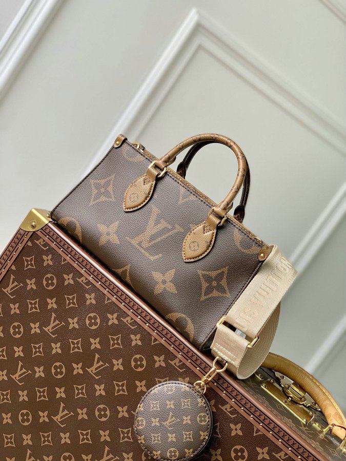 Louis Vuitton M46653 OnTheGo East West Monogram Reverse Canvas Tote Bag