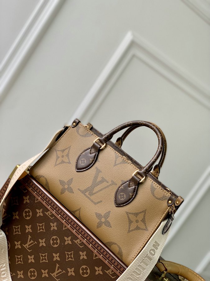 Louis Vuitton M46653 OnTheGo East West Monogram Reverse Canvas Tote Bag