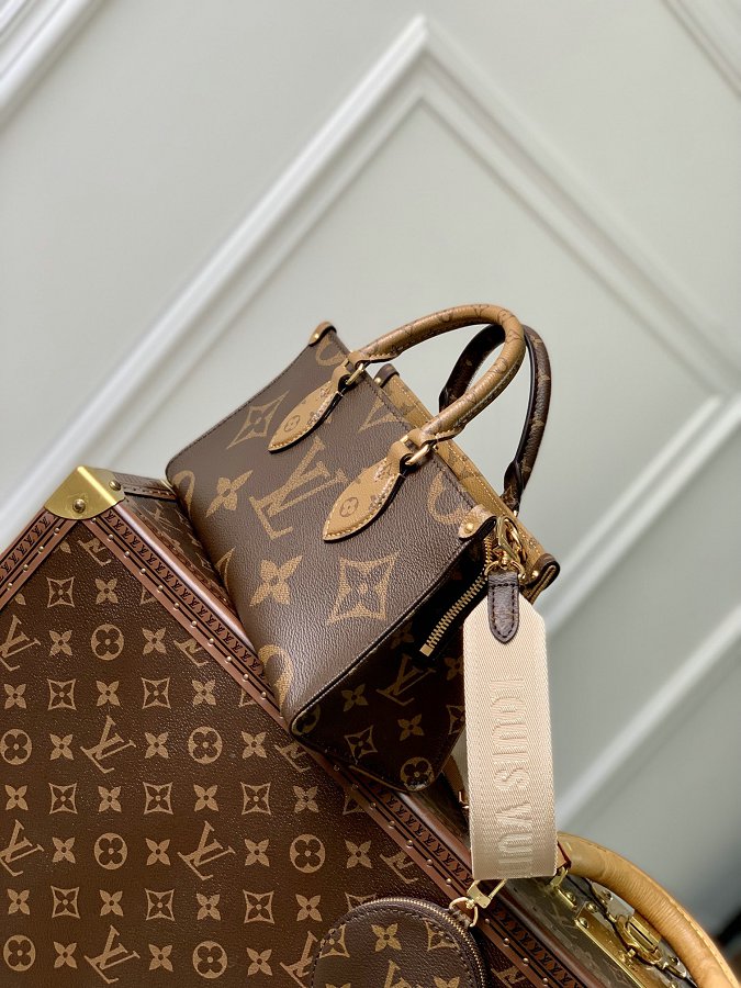 Louis Vuitton M46653 OnTheGo East West Monogram Reverse Canvas Tote Bag