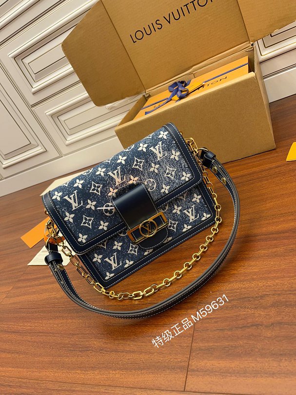 Louis Vuitton M59631 Denim Dauphine MM Handbag