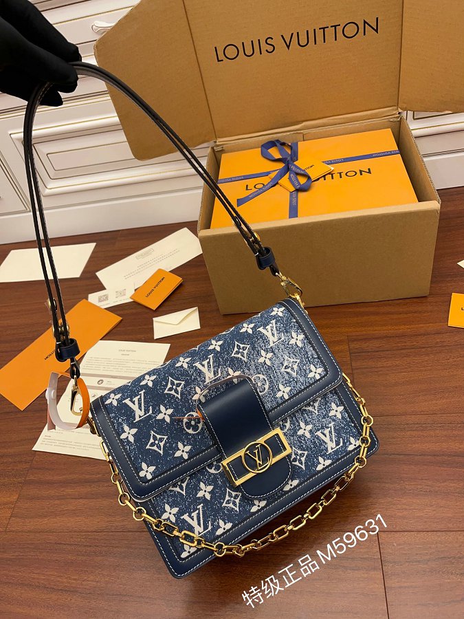 Louis Vuitton M59631 Denim Dauphine MM Handbag