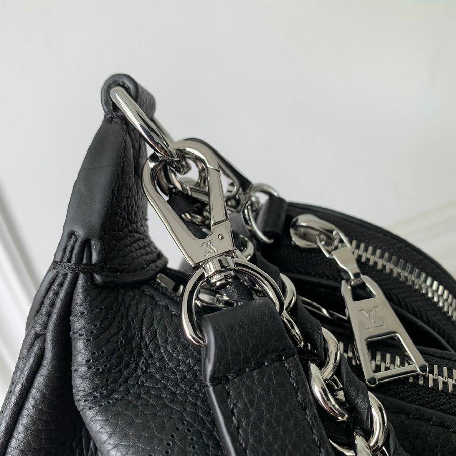 Louis Vuitton M22819  Baia PM Mahina Leather Handbag In Black 