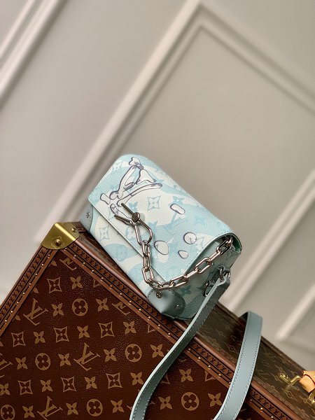 Louis Vuitton M22637  Steamer Wearable Wallet Shoulder Bag Blue Monogram Aqua Garden PVC coated canvas