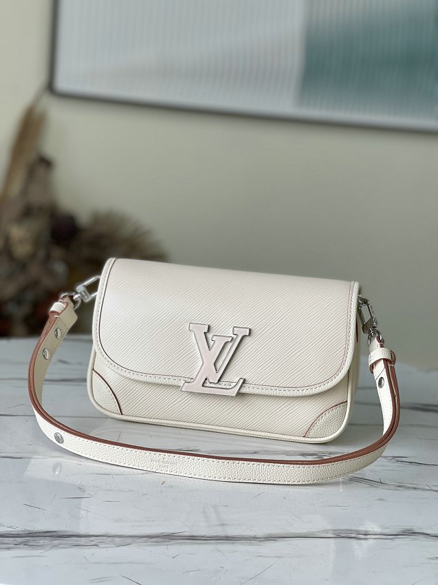 Louis Vuitton M59457 City Keepall  Aerogram leather Women Bag In Milk White