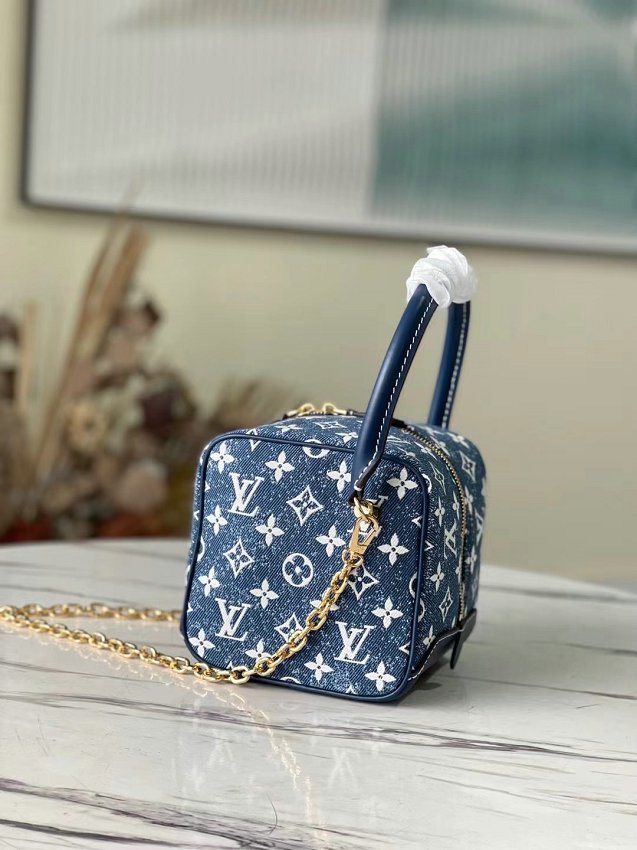 Louis Vuitton M59611 Monogram Square Bag Denim Blue Navy Blue