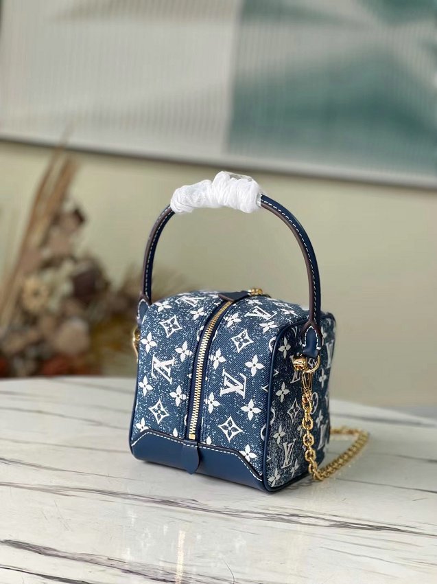 Louis Vuitton M59611 Monogram Square Bag Denim Blue Navy Blue