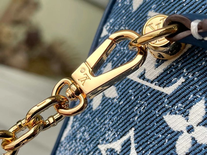 Louis Vuitton M59611 Monogram Square Bag Denim Blue Navy Blue