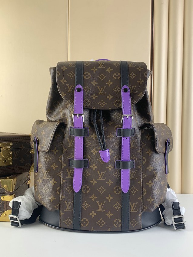 Louis Vuitton M46272 Christopher MM Backpack Monogram Macassar Brown