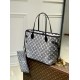  Louis Vuitton M21465  Women Denim Neverfull  Monogram Shopper Bag Totes