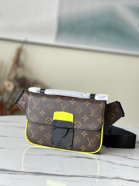 Louis Vuitton M45864 Waist bag  S-lock slingback Monogram Macassar Canvas Bag