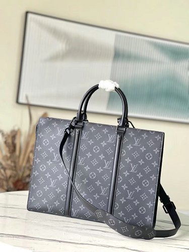  Louis Vuitton M45265 LV SAC PLAT HORIZONTAL ZIPPE Monogram Eclipse Suitcase Bag 