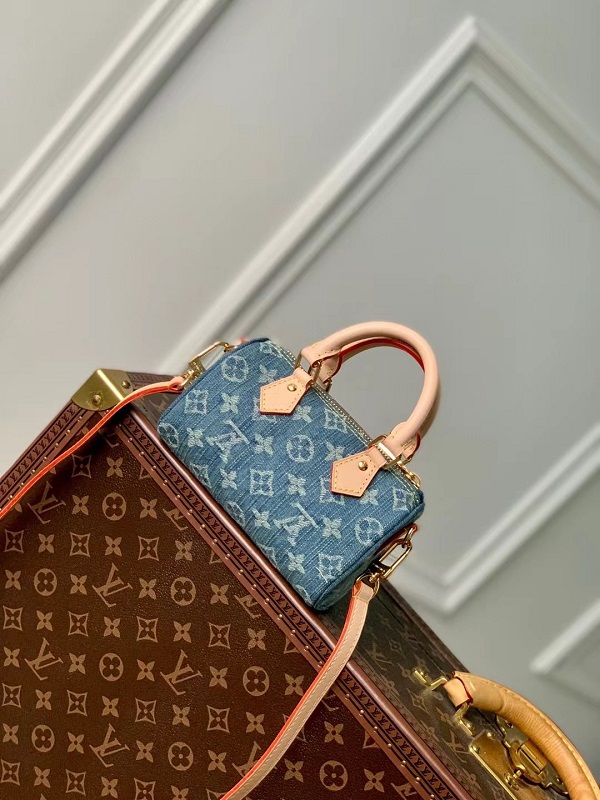 Louis Vuitton M82950 Nano Speedy Monogram Denim Blue