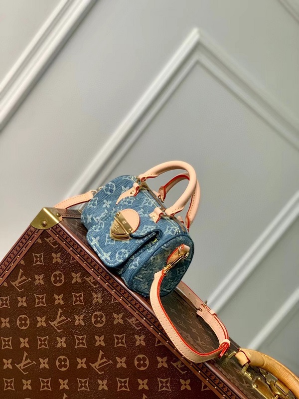 Louis Vuitton M82950 Nano Speedy Monogram Denim Blue