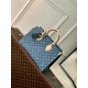 Louis Vuitton M46871 OnTheGo MM Monogram Denim Tote Handbag Blue