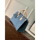 Louis Vuitton M46871 OnTheGo MM Monogram Denim Tote Handbag Blue