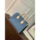 Louis Vuitton M46871 OnTheGo MM Monogram Denim Tote Handbag Blue