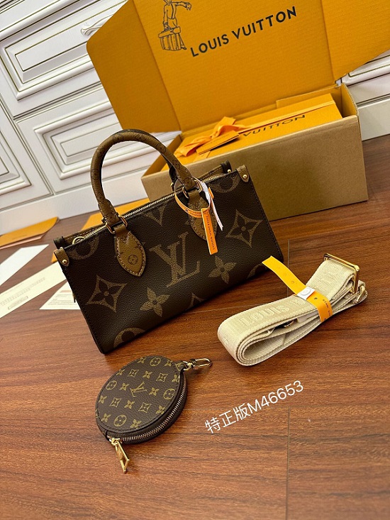 Louis Vuitton M46653 OnTheGo East West Monogram Reverse Canvas Tote Bag