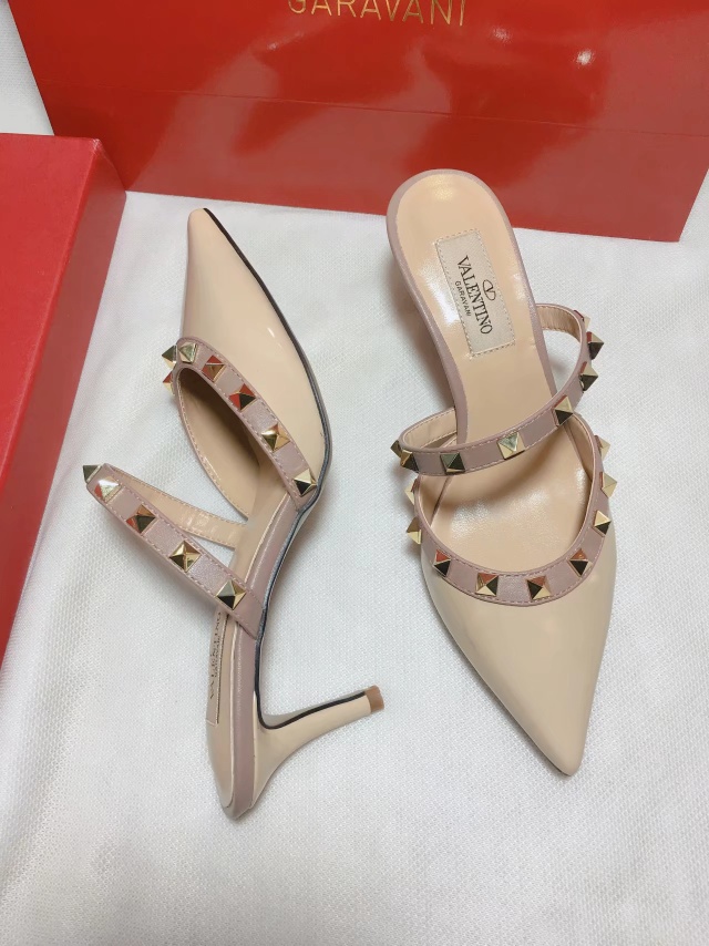 Valentino Rockstud Caged 100 Grainy Leather Pumps High Heels Ball Shoes 