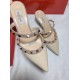 Valentino Rockstud Caged 100 Grainy Leather Pumps High Heels Ball Shoes 