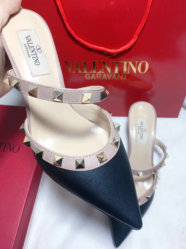 Valentino Rockstud Caged 100 Grainy Leather Pumps High Heels Ball Shoes Black