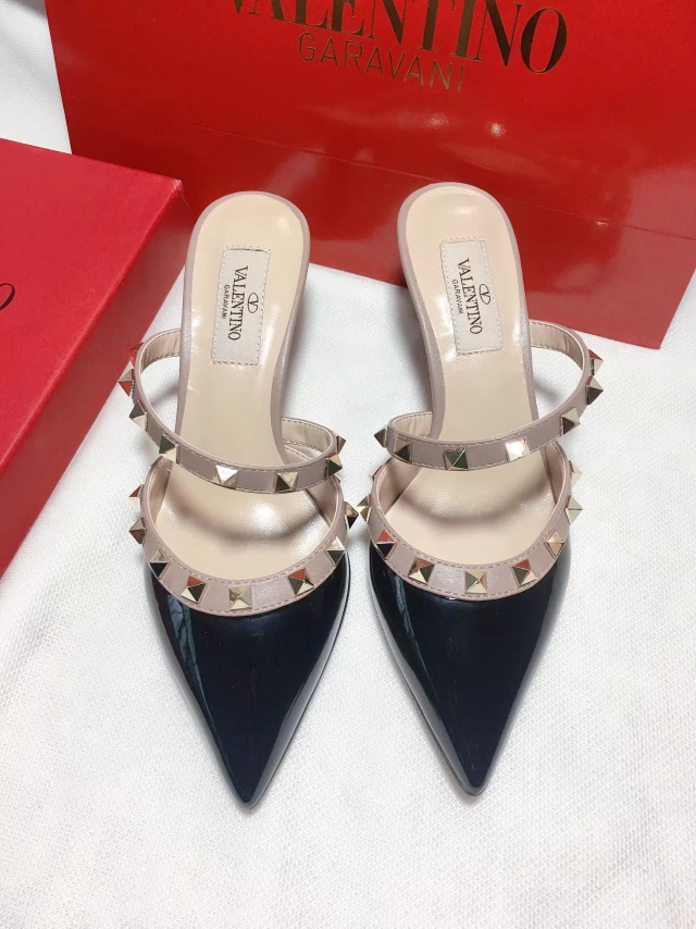 Valentino Rockstud Caged 100 Patent Pumps High Heels Ball Shoes Black