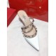 Valentino Rockstud Caged 100 Grainy Leather Pumps High Heels Ball Shoes White