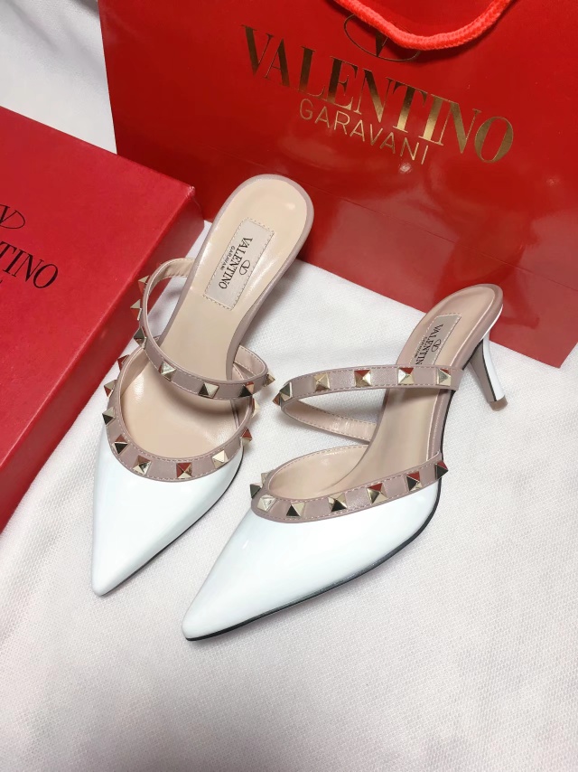 Valentino Rockstud Caged 100 Grainy Leather Pumps High Heels Ball Shoes White