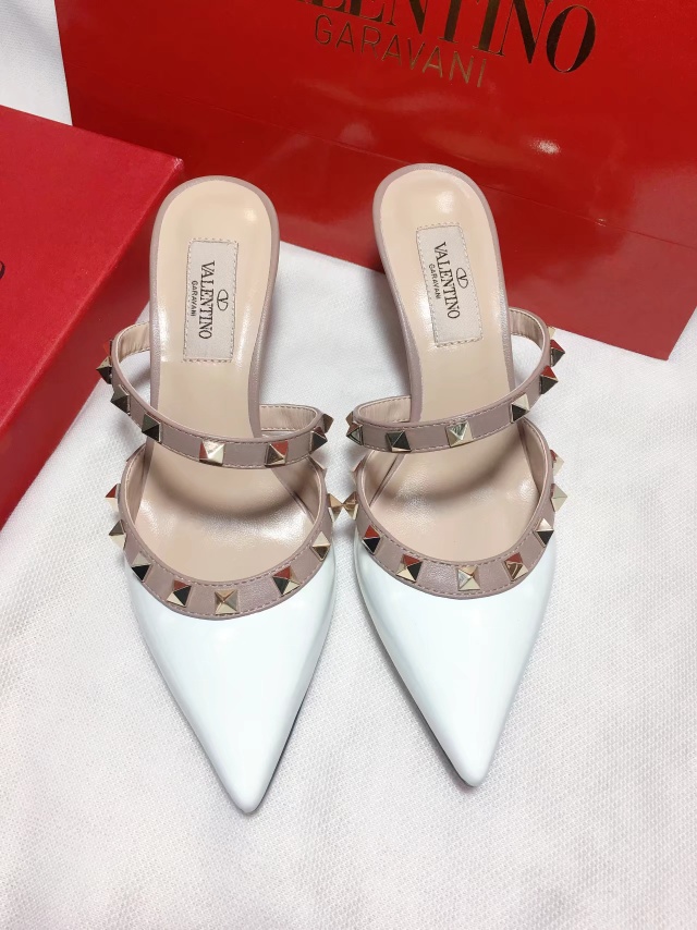 Valentino Rockstud Caged 100 Grainy Leather Pumps High Heels Ball Shoes White