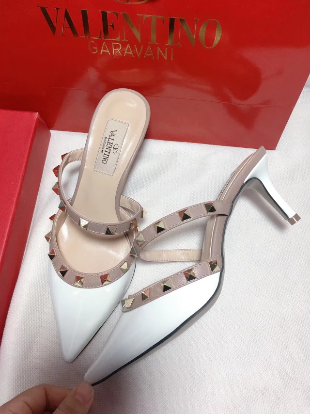 Valentino Rockstud Caged 100 Grainy Leather Pumps High Heels Ball Shoes White