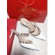 Valentino Rockstud Caged 100 Grainy Leather Pumps High Heels Ball Shoes White