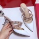 Valentino Rockstud Caged 100 Grainy Leather Pumps High Heels Ball Shoes White